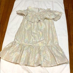 A glittery striped dress